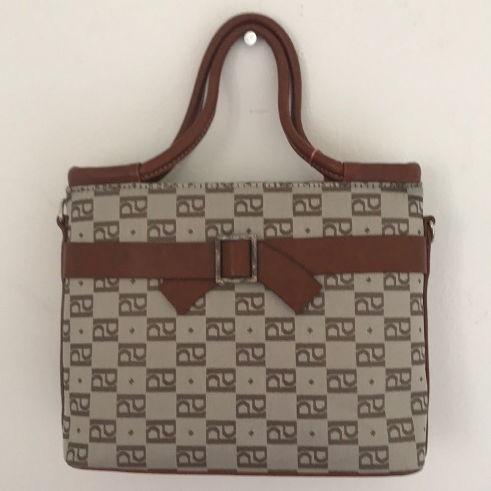 Pink Diamond Canvas /Leather Tote Bag